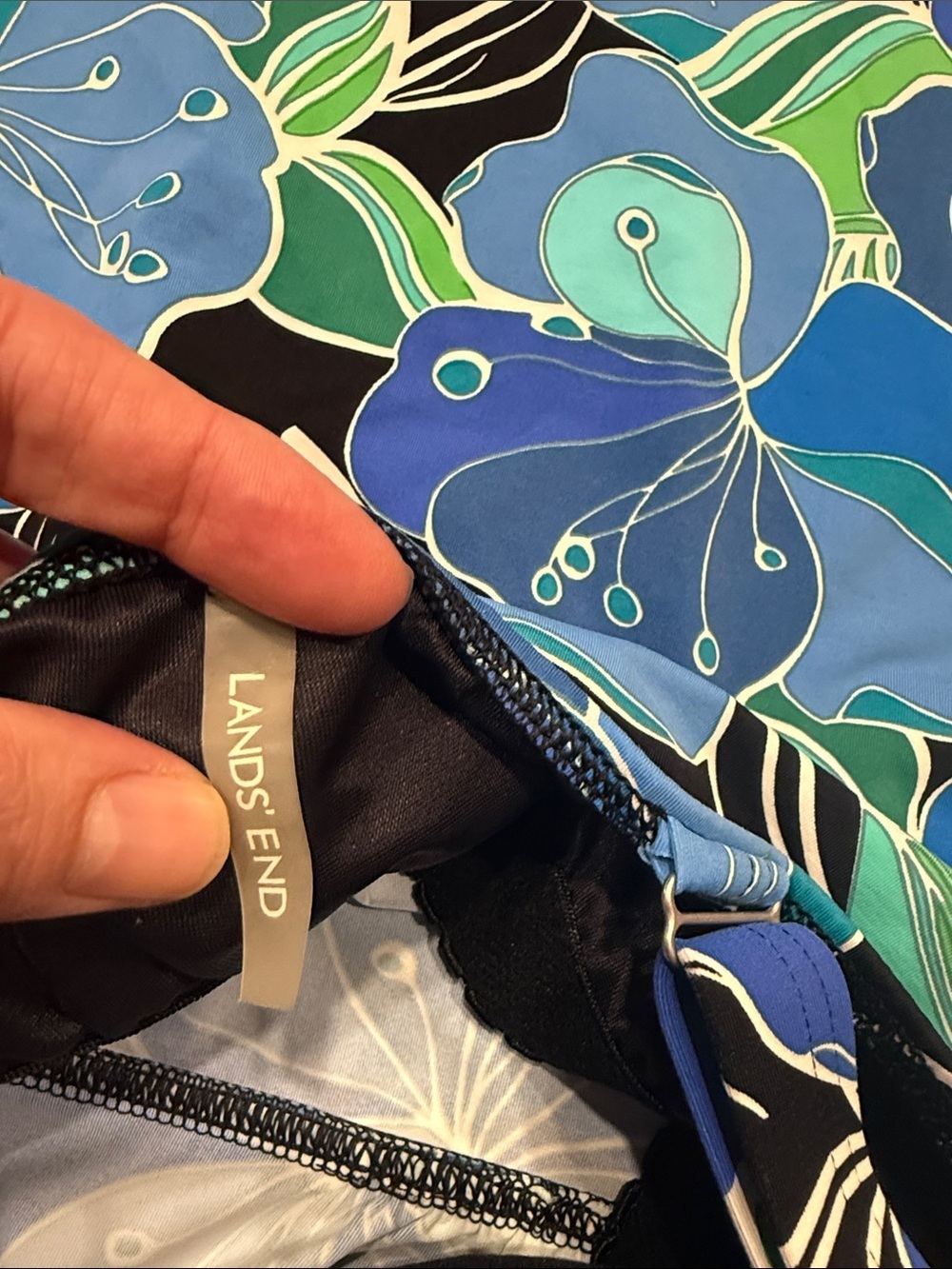 Lands’End floral swim tankini top size 10D . - Picture 6 of 8